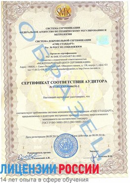 Образец сертификата соответствия аудитора №ST.RU.EXP.00006191-2 Красноперекопск Сертификат ISO 50001